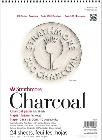 STRATHMORE BLOC PAPEL CARBONCILLO 24 HOJAS CHARCOAL BLANCO NATURAL