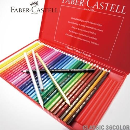 Faber-Castell Estuche metal 36 lápices de colores Grip