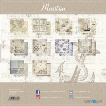 PAPERS FOR YOU COLECCIÓN 12 PAPELES SCRAPBOOKING MARITIM
