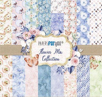 PAPERS FOR YOU COLECCIÓN 12 PAPELES SCRAPBOOKING FLOWER MIX