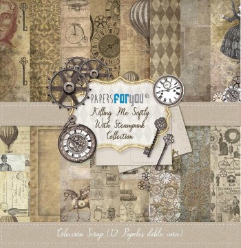 PAPERS FOR YOU COLECCIÓN 12 PAPELES KILLING ME SOFTLY WITH STEAMPUNK