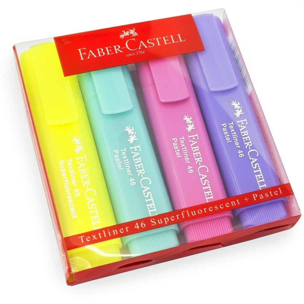Estuche Faber-Castell 4 marcadores fluorescentes pastel - Subrayador - Los  mejores precios