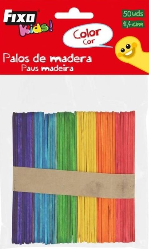 PALITOS MADERA COLORES 42X2X2 MM 500 UDS APROX
