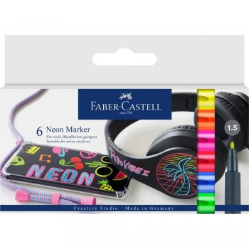 FABER-CASTELL PACK 6 ROTULADORES CREATIVE STUDIO NEON