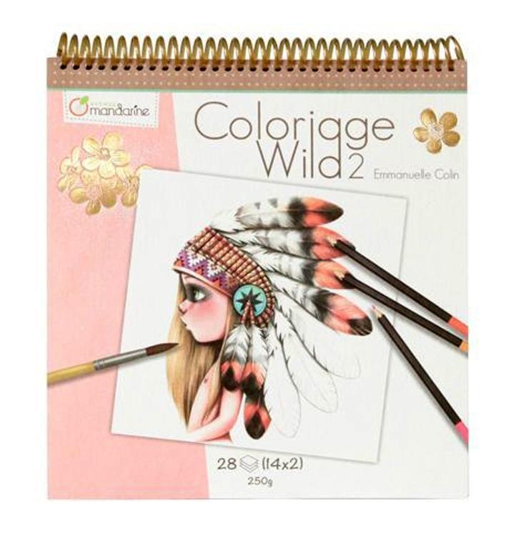 Cuaderno Colorear Coloriage Wild 3 Avenue Mandarine  Lápices de acuarela,  Cuadernos, Cuadernos de dibujo