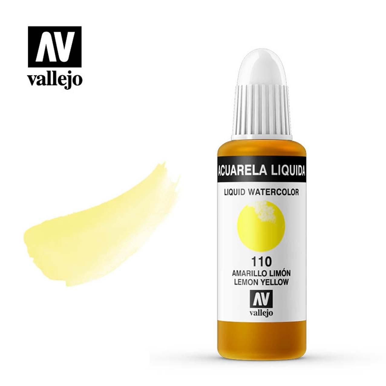 Vallejo Acuarela Líquida 32ml 110 Amarillo Limón
