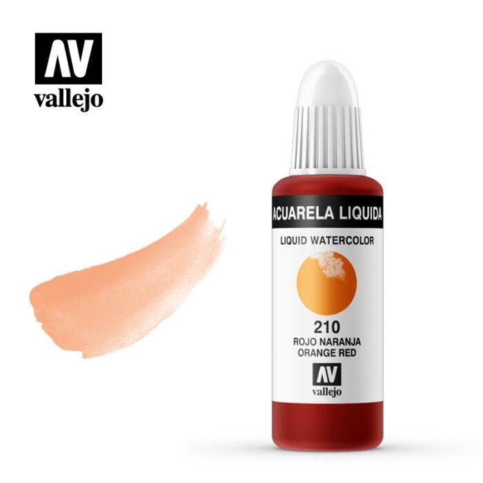 Vallejo Acuarela Líquida Rojo 32ml 210 Naranja