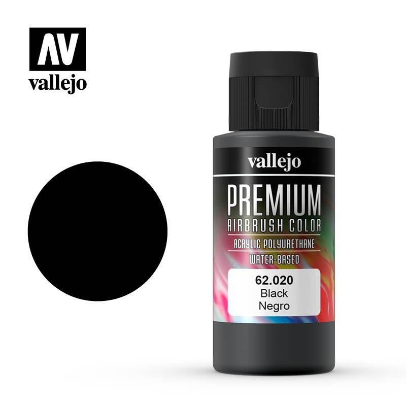 Vallejo Premium Color 62020 Negro Opaco 60 ml.