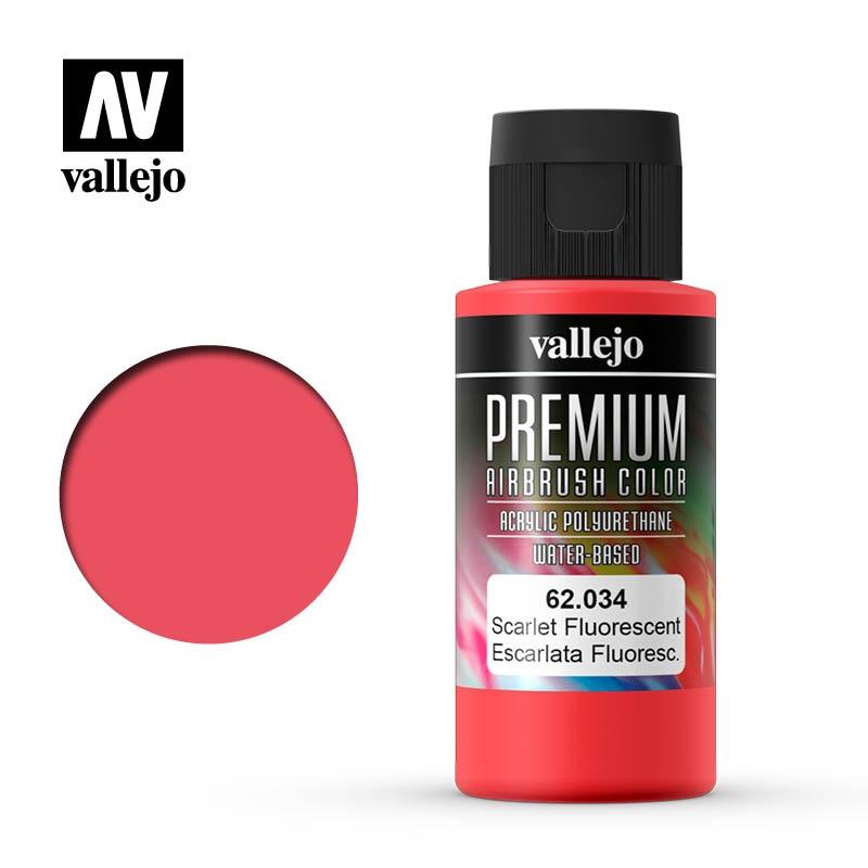 Vallejo Premium Color 62034 Escarlata Fluo Fluorescente 60 ml.