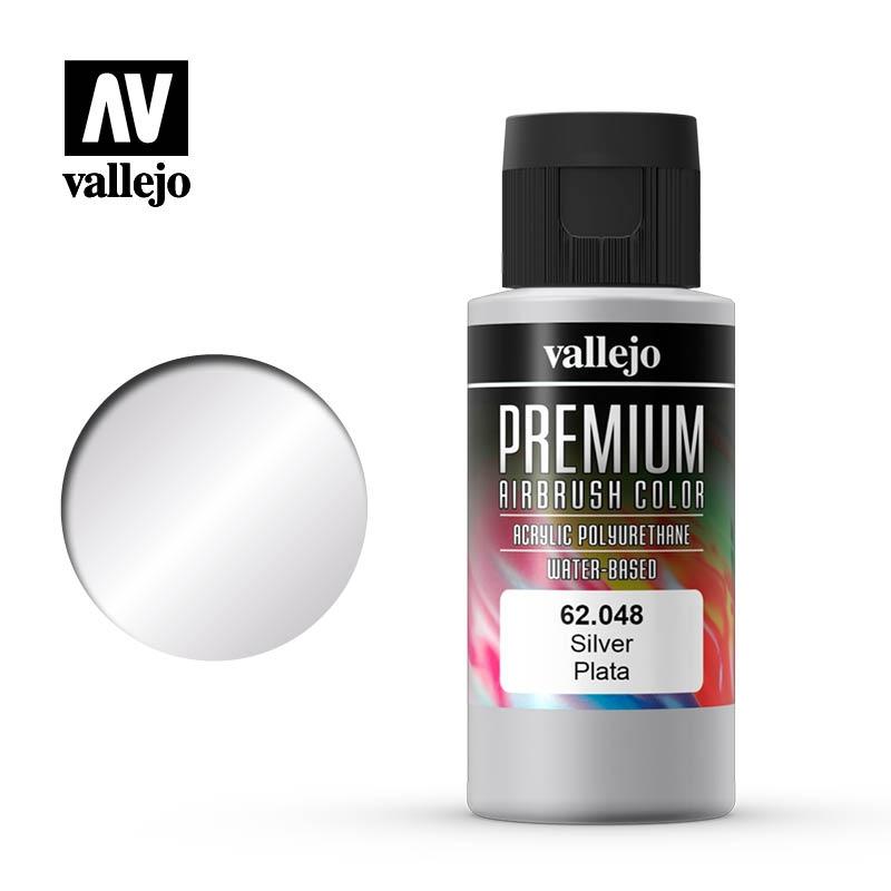 Vallejo Premium Color 62048 Plata Metálicos 60 ml.