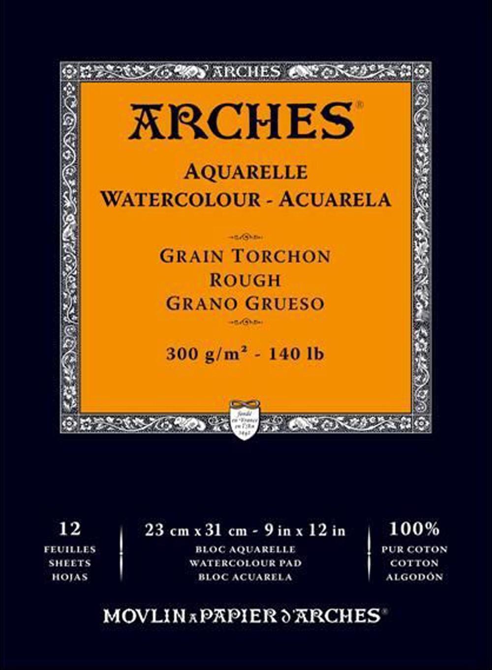 ARCHES BLOC ACUARELA GRANO GRUESO 300GR 23X31 12H (ENCOLADO 1 LADO)