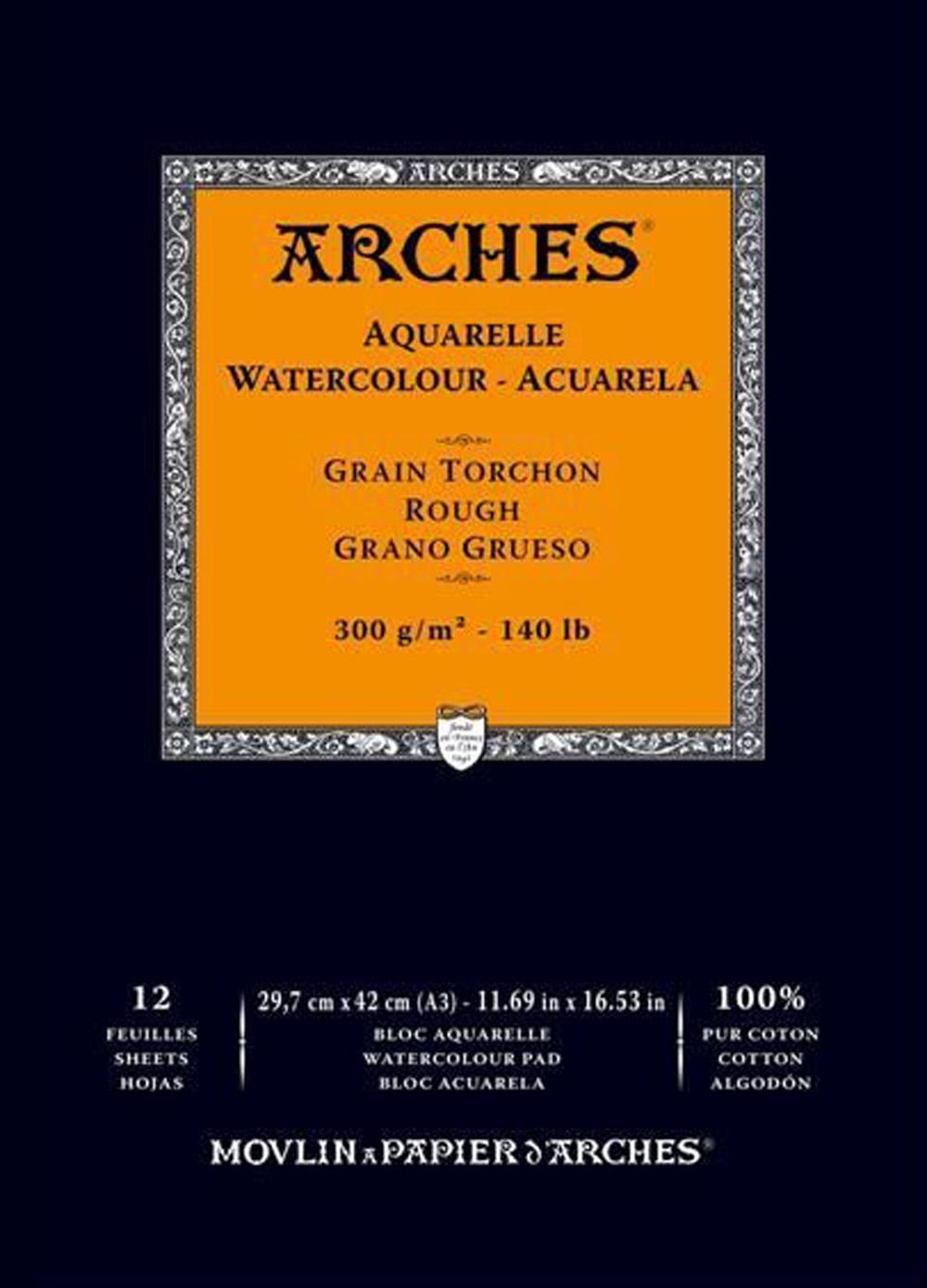 ARCHES BLOC ACUARELA GRANO GRUESO 300GR 29,7X42 12H (ENCOLADO 1 LADO)