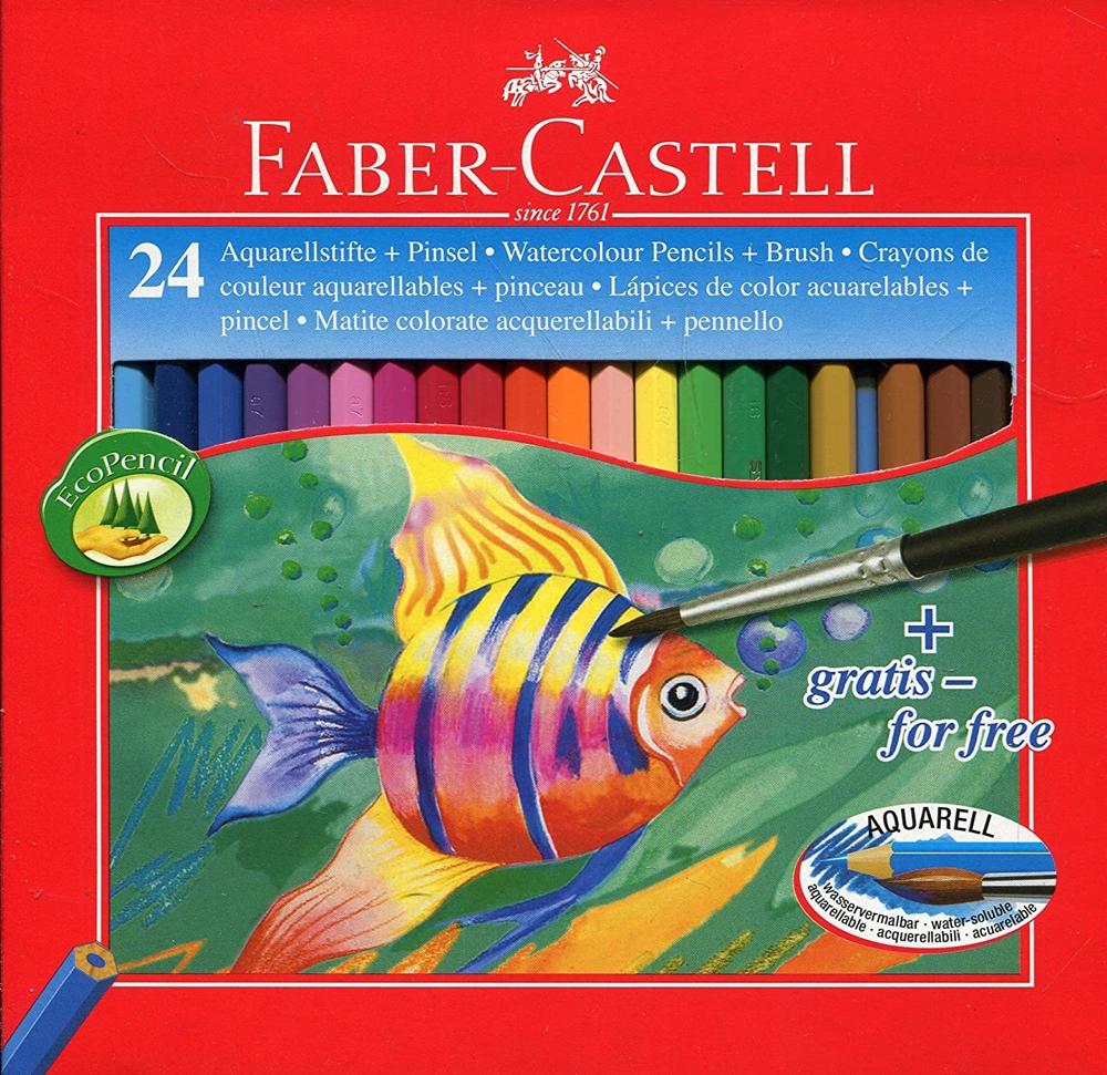 Faber castell caja roja lapices acuarelables 24 coloresFABER