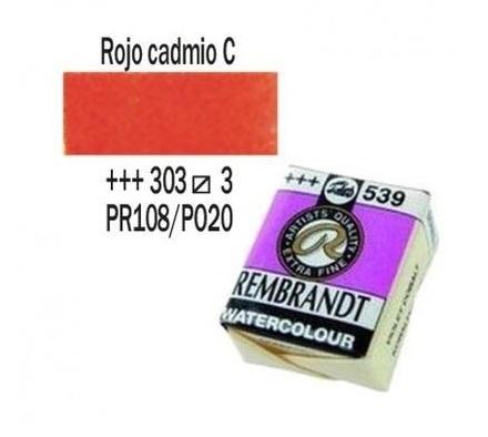 Rembrandt acuarela 1/2 PAN Serie 3-303 Rojo Cadmio Claro