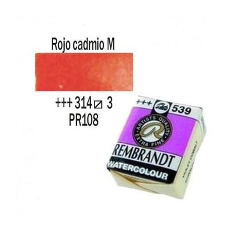 Rembrandt acuarela 1/2 PAN Serie 3-314 Rojo Cadmio Medio